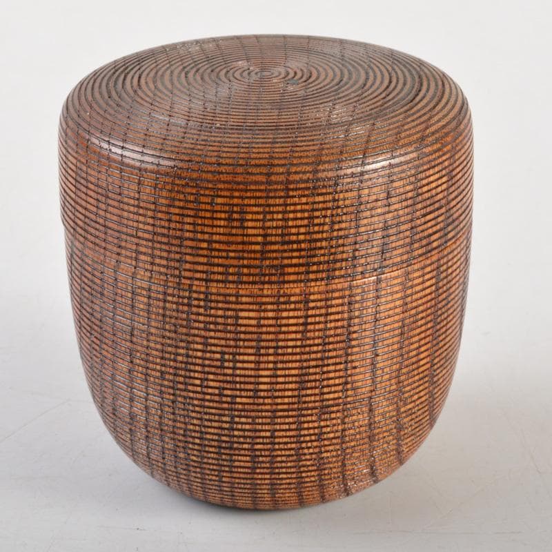 茶道具　天然木　網目　棗　仕覆・時代箱付　V　6339