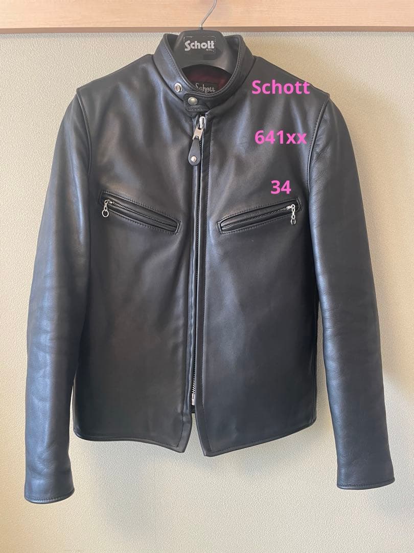 【美品】Schott ショット シングルライダース 641XX 34インチ
