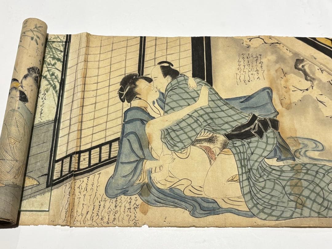 「彩色江戸時代後期筆 春画巻」1巻|艶本 わじるし 巻物 和本 浮世絵