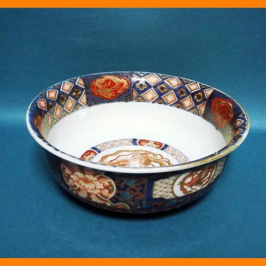 216『色絵金彩 鳳凰 龍 花唐草 鉢』　/骨董品 古美術 古玩 アンティーク