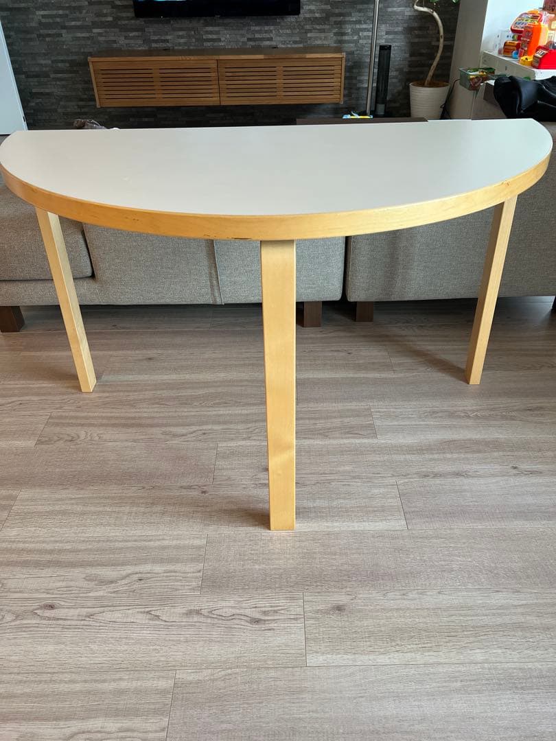 アルテック 95 テーブル 半円形 120cm ホワイトラミネート