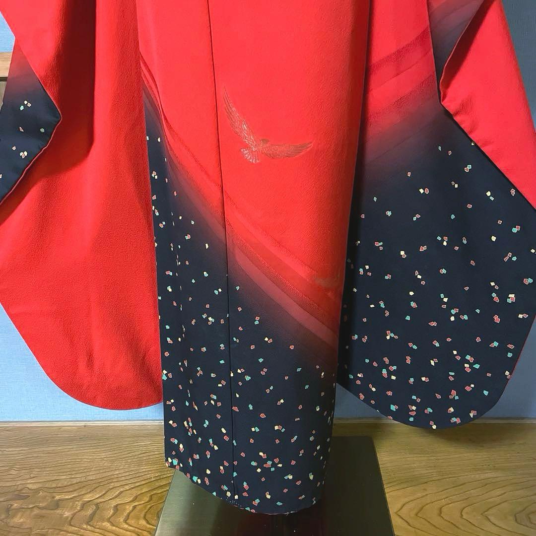 akkeyページ　高身長　作家斉藤三才　手描き友禅　裄丈69 成人式　振袖