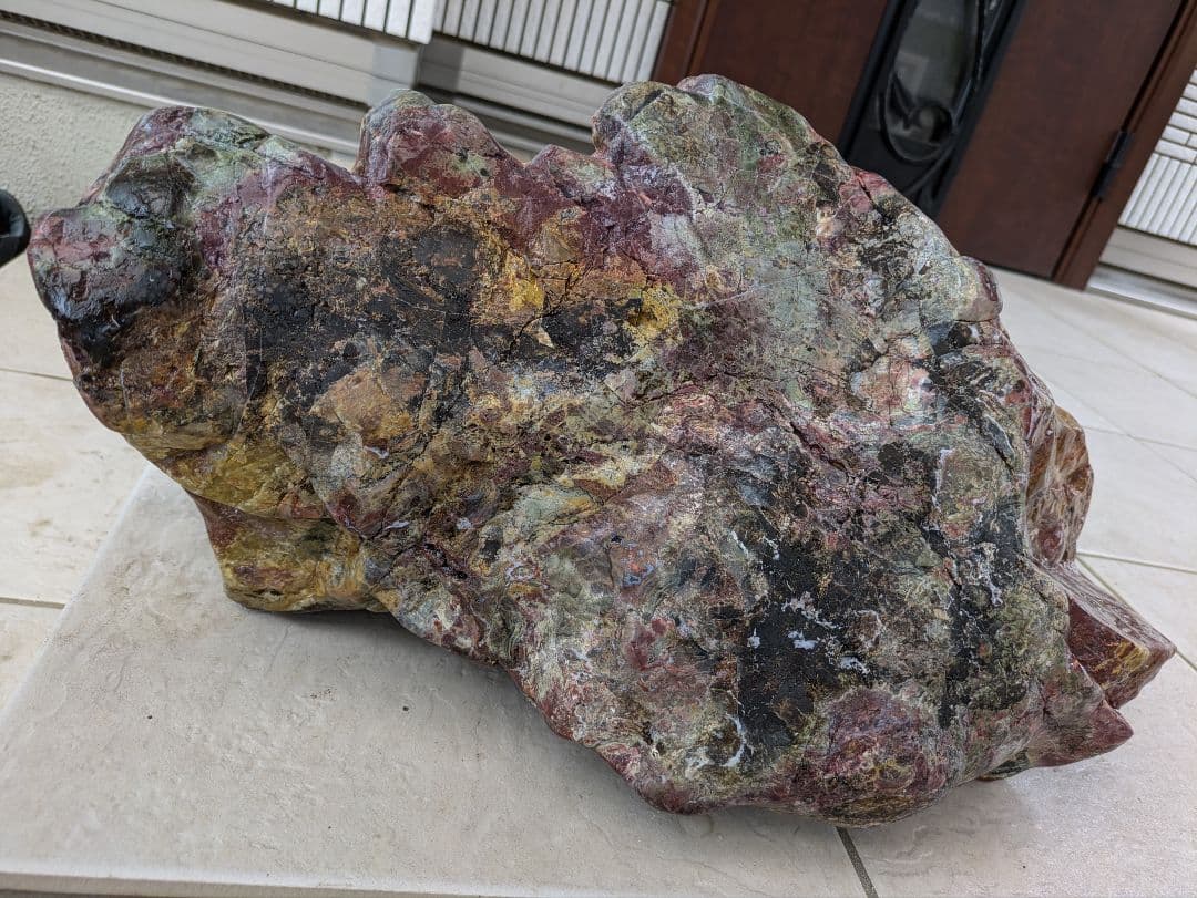 佐渡錦紅石 原石 特大 約30.6kg 天然石 赤玉石 鑑賞用 水石 希少 レア