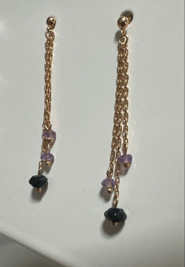 K18刻印ピアス アメジスト