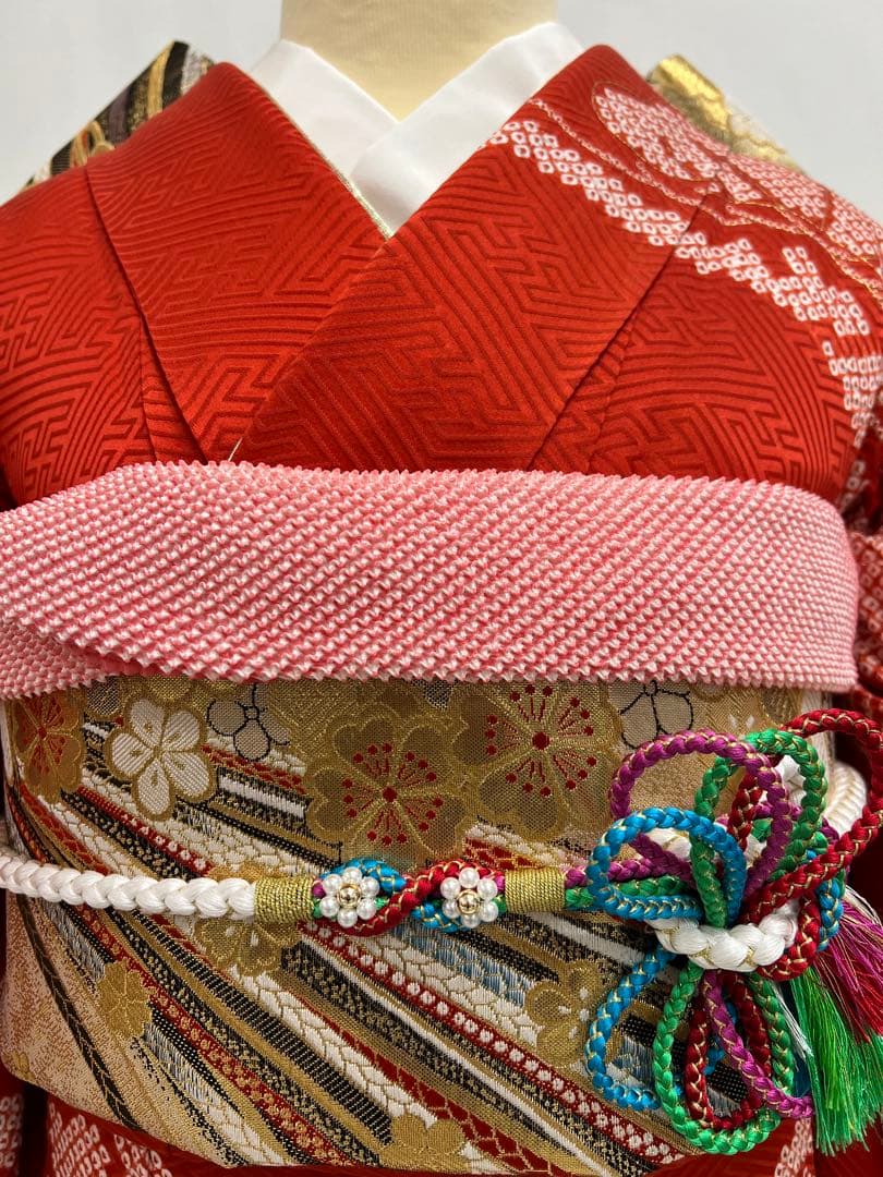 振り袖　フルセット　別誂長襦袢　ガード加工　金彩加工　刺繍入り　絞り入り　674