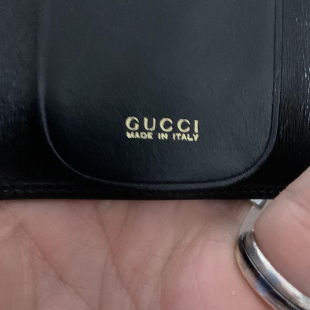 ☆開店セール☆新品未使用 美品 グッチ ボックスカーフレザー ロゴ キーケース②