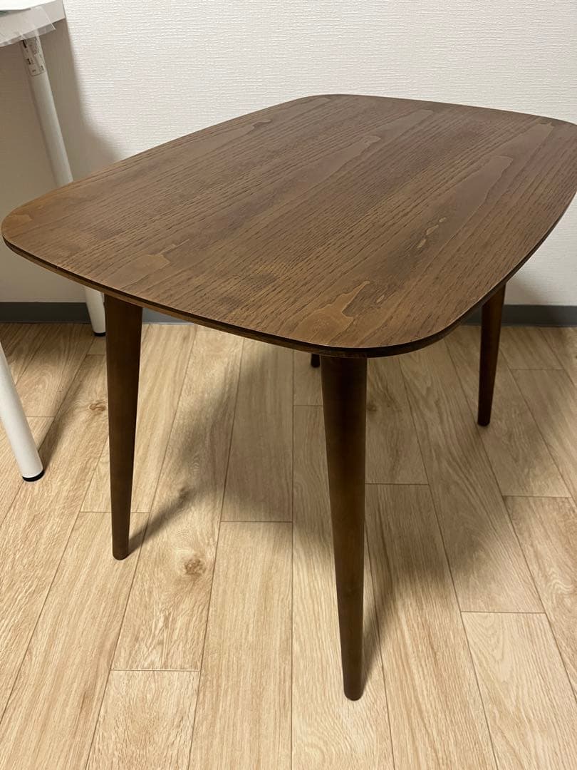 木製ブラウン長方形テーブル　ノーブランド