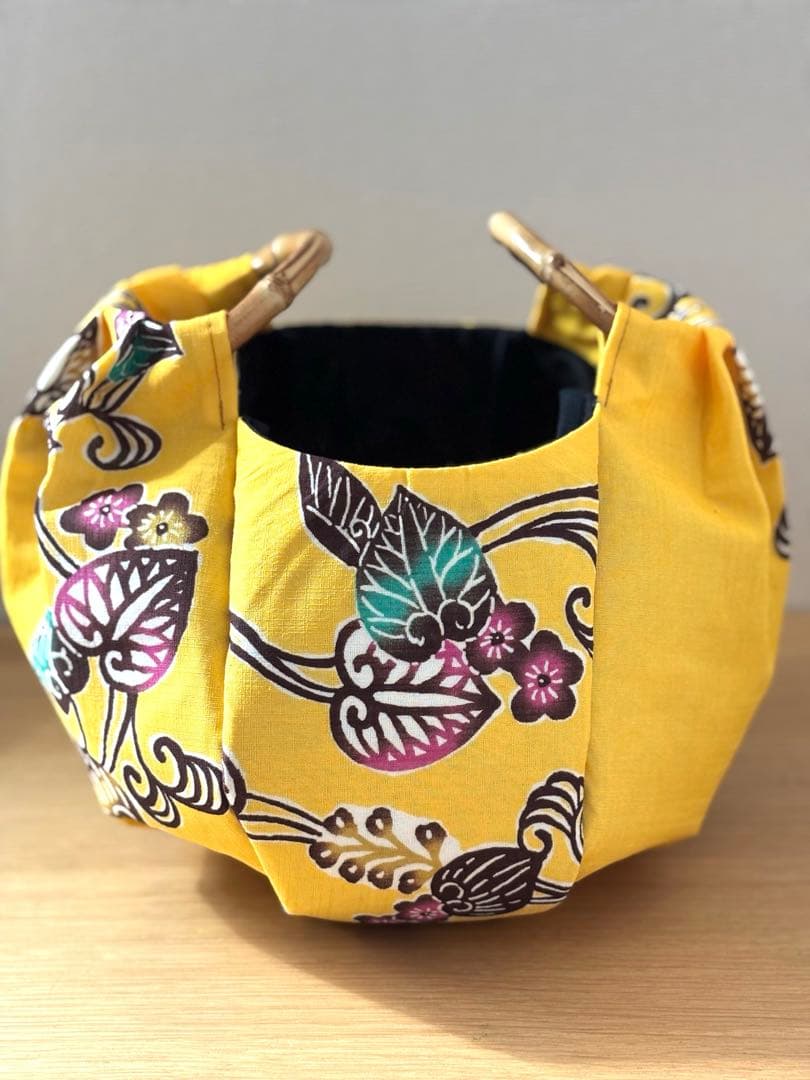 和装バック着物バック琉球紅型・琉球柄・葵の柄（向日葵色）入学卒業結婚振袖お宮参り