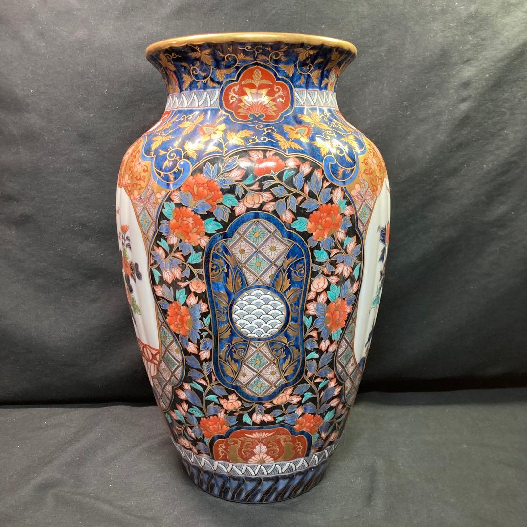 《伊万里焼》神右衛門作 金彩飾り壺 花瓶 置物