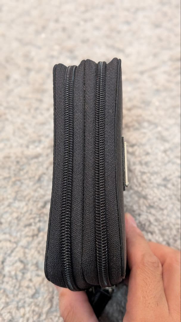 【ゆーゆーゆ  】PRADA Wファスナー 財布 ブラック