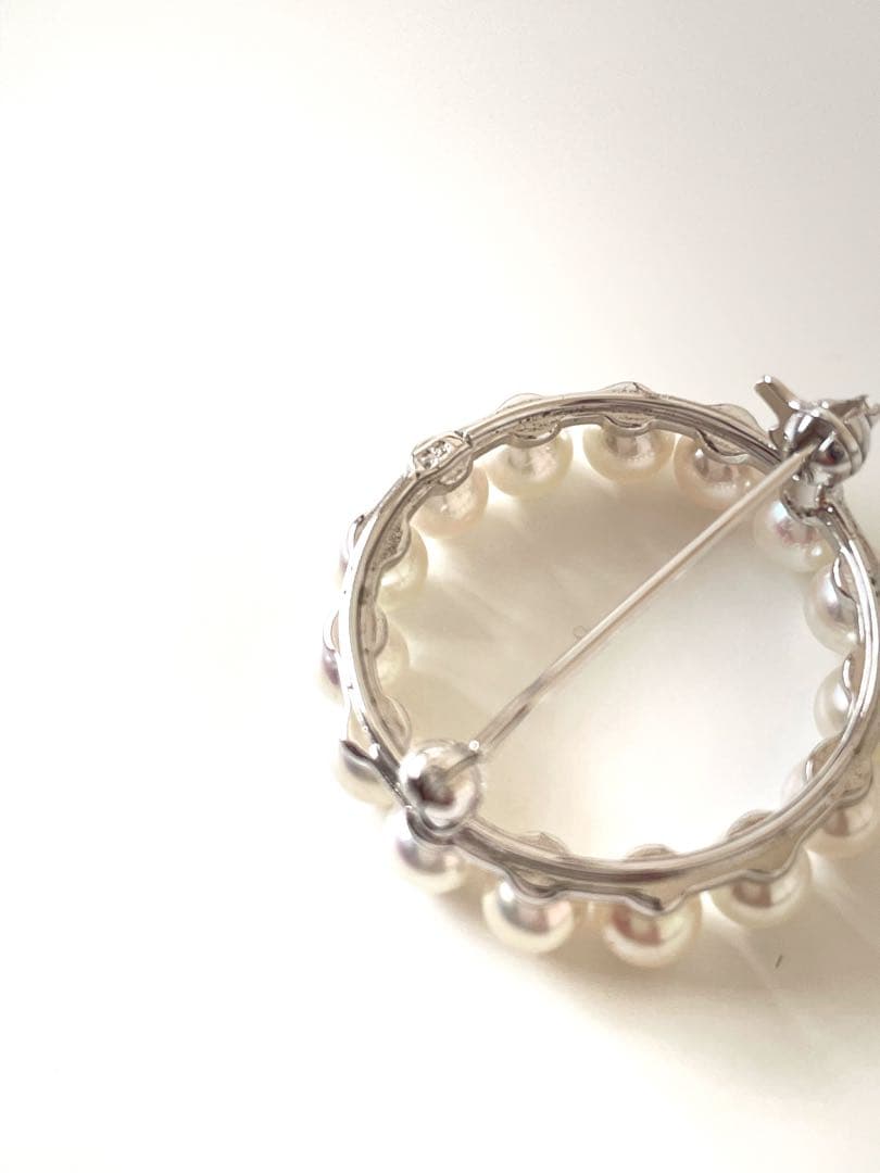 美品 MIKIMOTO ミキモト サークル パールブローチ アコヤ 真珠