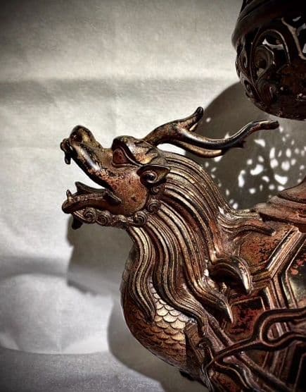 銅器 仏教 竜龍亀香炉 ツル古美術 コレクション品 銅製 工芸品 彫刻装飾品置物