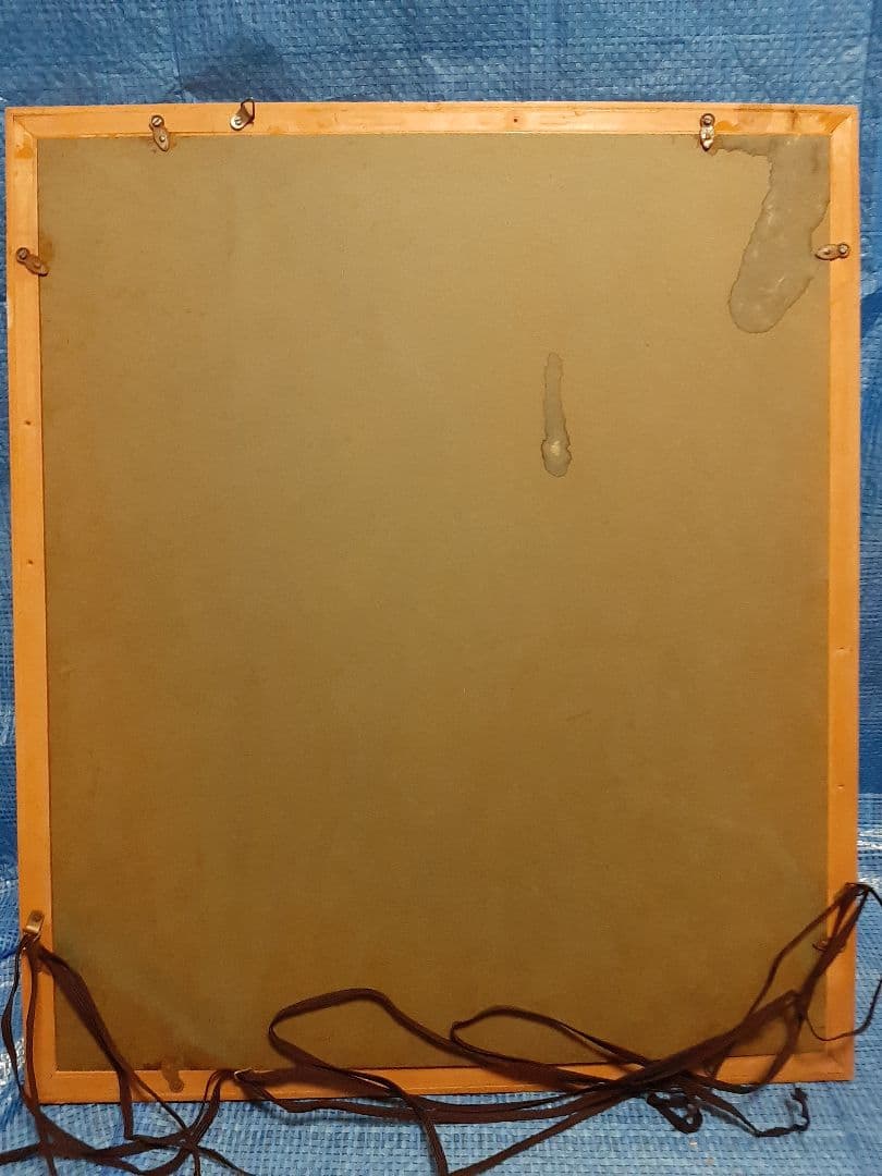 バラ 薔薇 花束 油彩画 金色フレーム 油絵　作者不明