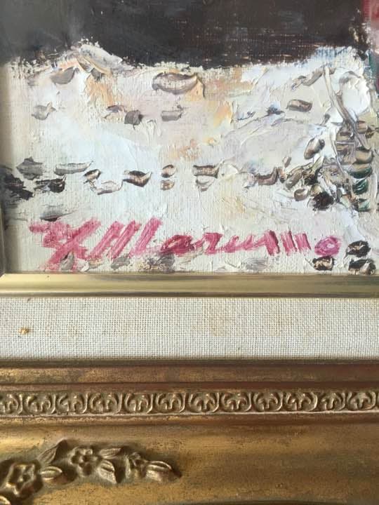 油絵 バラ 額付き