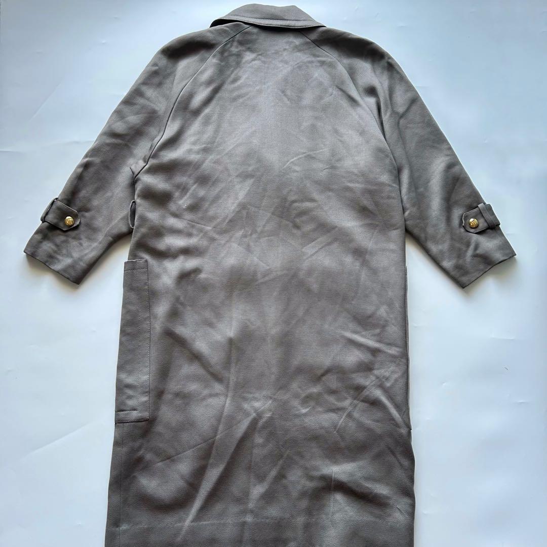 バレンシアガ　チェスターコート　ヴィンテージ　金ボタン　ロング　グレー　①
