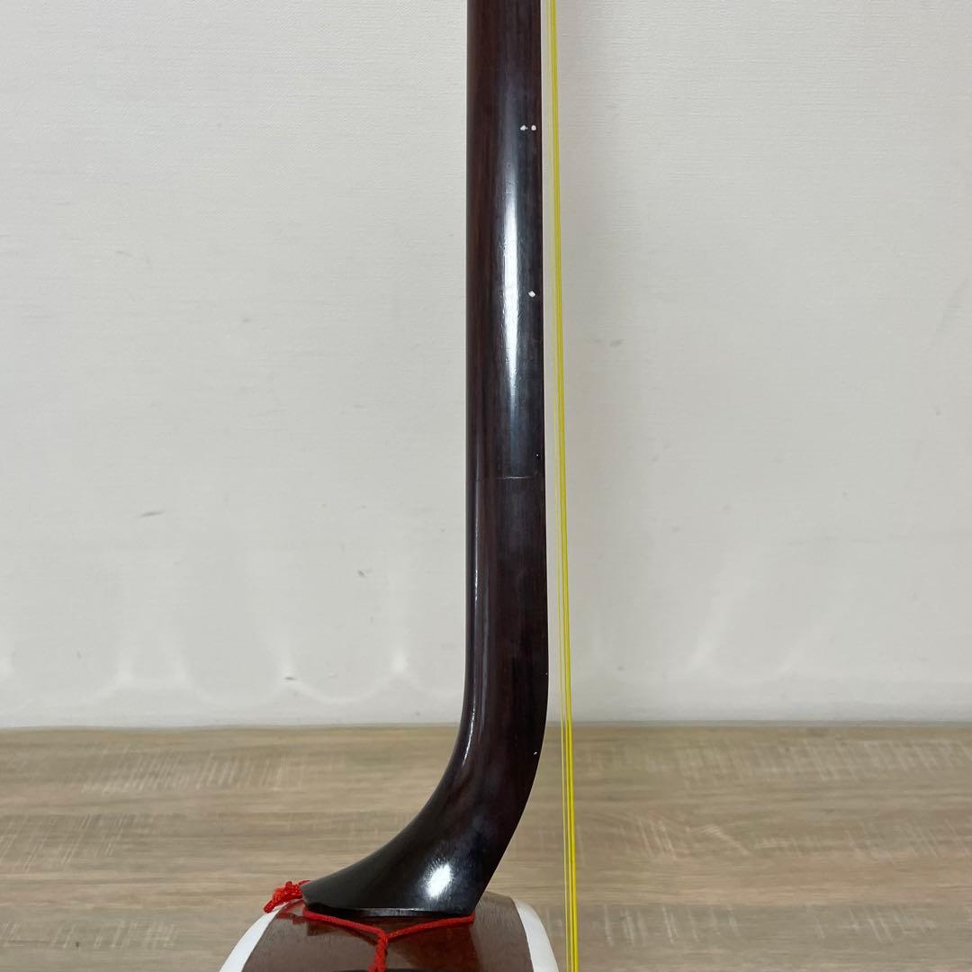 ★良品★ 三味線 細棹 紫檀 丸打胴 和楽器　長唄　人工皮　新品弦交換済み♪