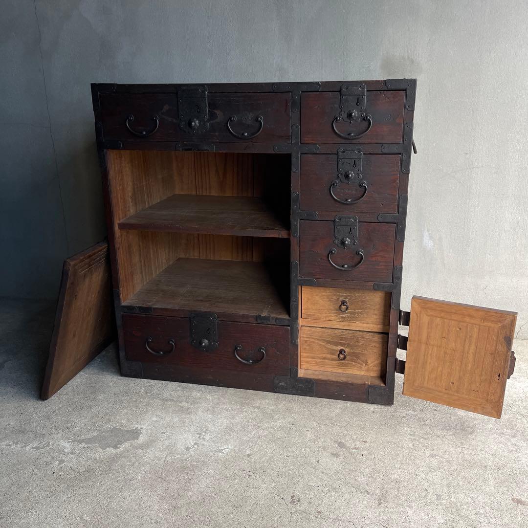 小箪笥 和製アンティーク 箪笥 時代箪笥 小物収納 引き出し 帳場箪笥　骨董