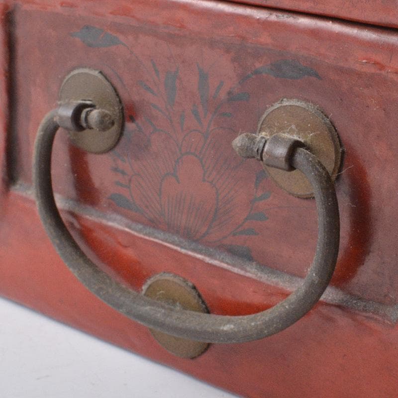 中国　漆塗　花鳥図　印材箱　小物入　C　R6454