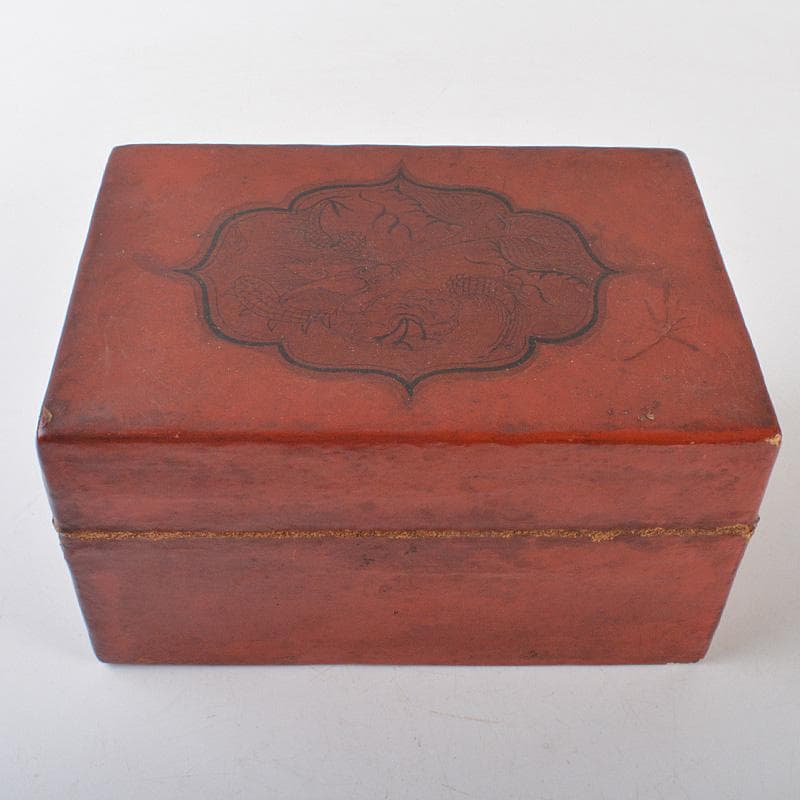 中国　漆塗　花鳥図　印材箱　小物入　C　R6454