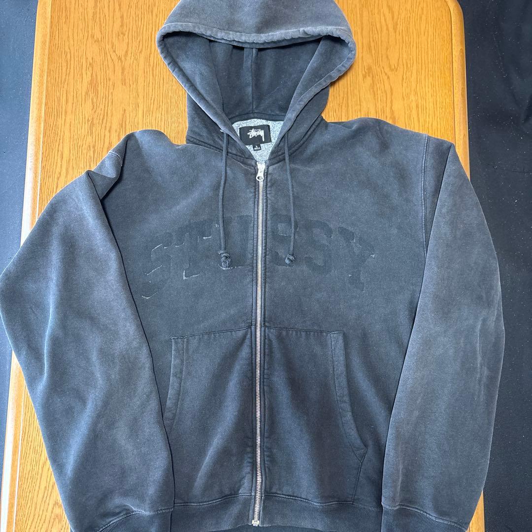 STUSSY グレー ジップアップ パーカー Lサイズ
