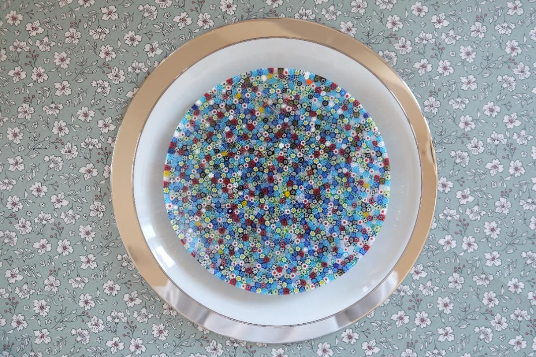 ベネチアンガラス ヴェネチアンガラス ミルフィオリ プレート グラス 江波冨士子