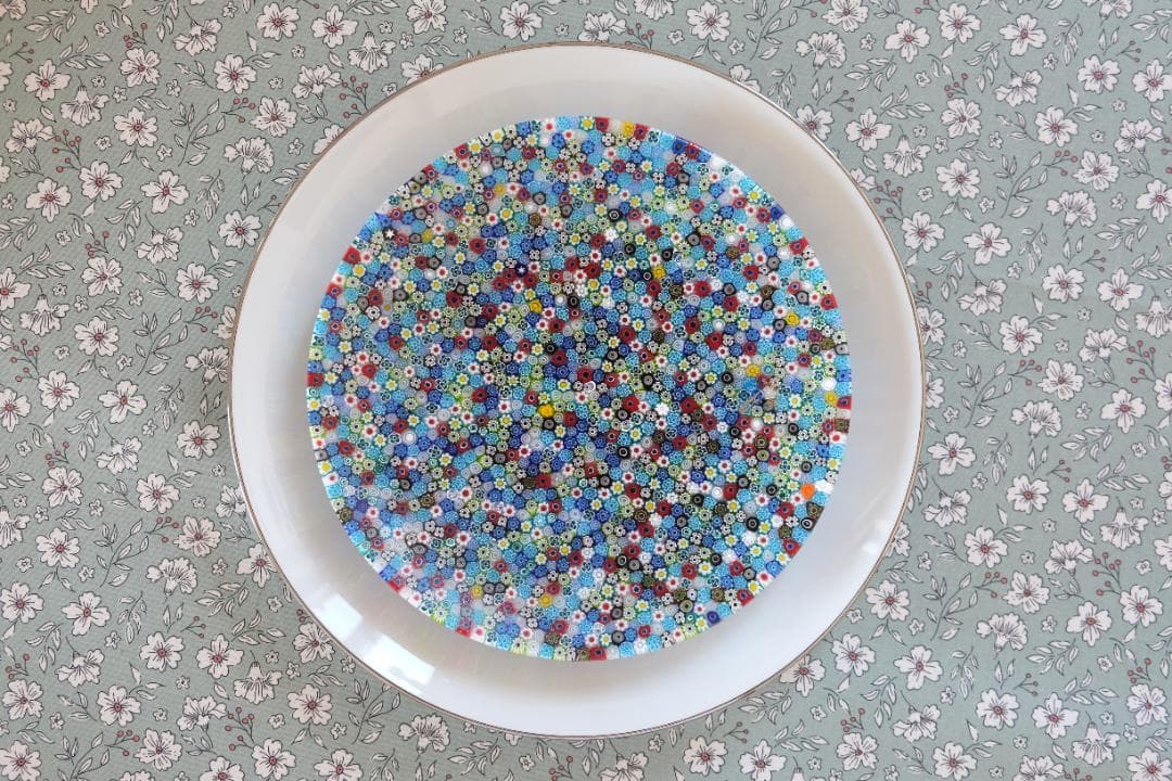 ベネチアンガラス ヴェネチアンガラス ミルフィオリ プレート グラス 江波冨士子