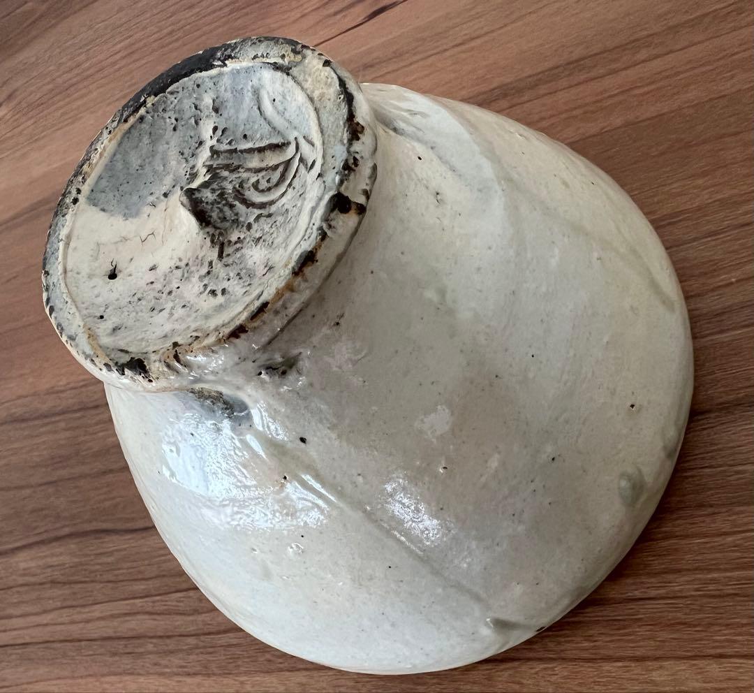 珍品 李朝粉引茶碗 布袋 箱有 掘り出し物