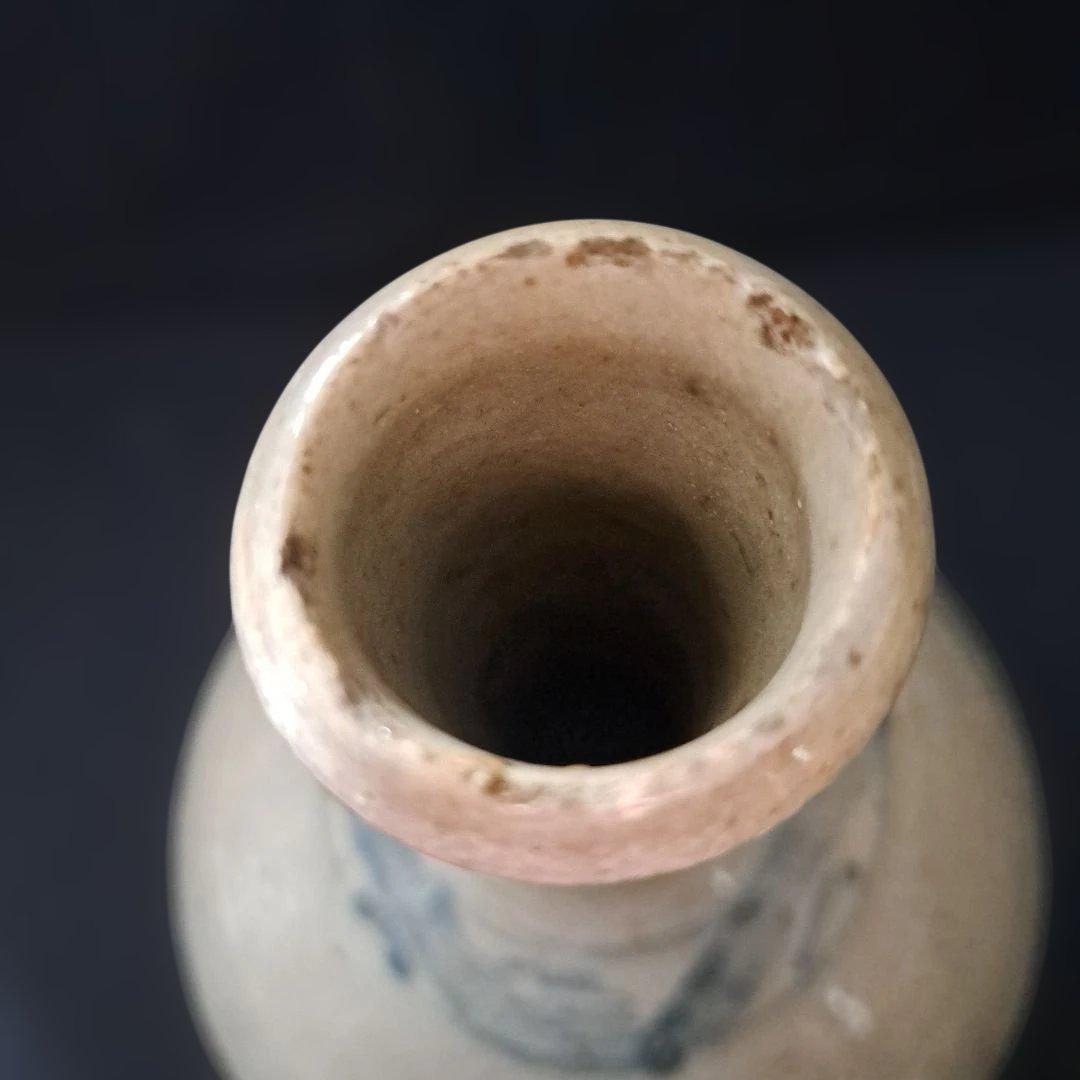 「細首の徳利 初期伊万里のロマン(高さ27cm)」 染付徳利 骨董アンティーク