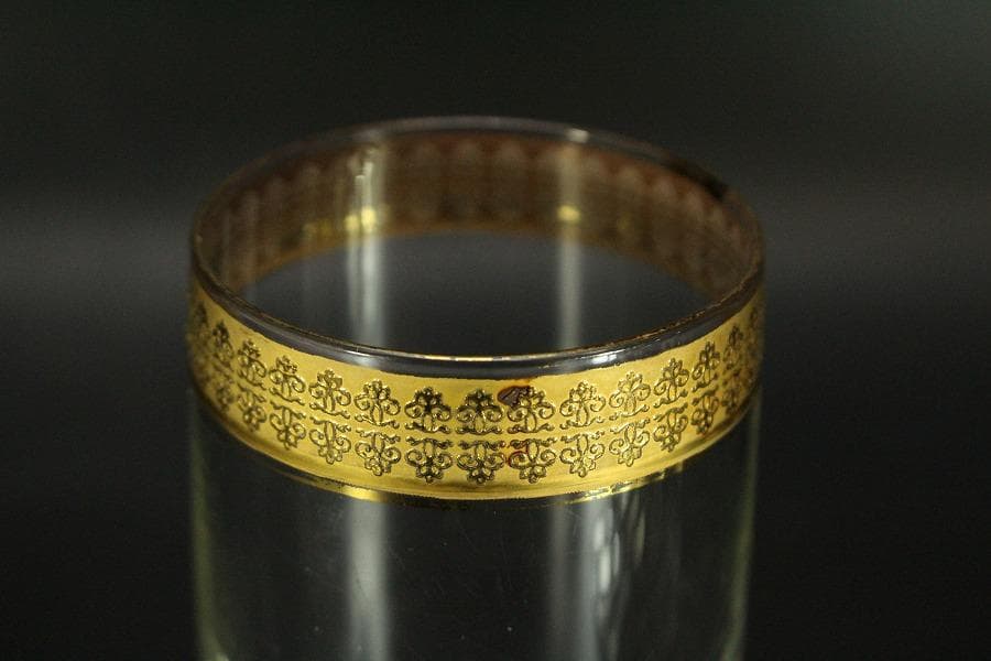 アンティーク 金彩ガラス カップ 五客(ZE608)