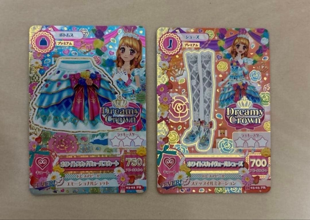 k*7様 アイカツカード ホワイトスカイヴェールスカート シューズ