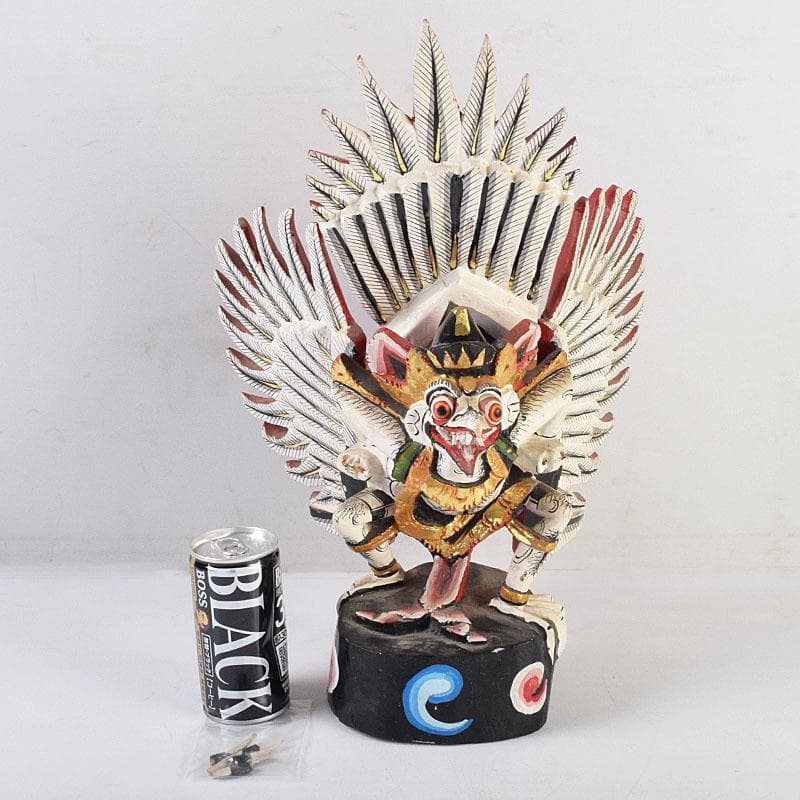 バリ島　インドネシア　彩色木彫　ガルーダ像　置物　N　R9435B