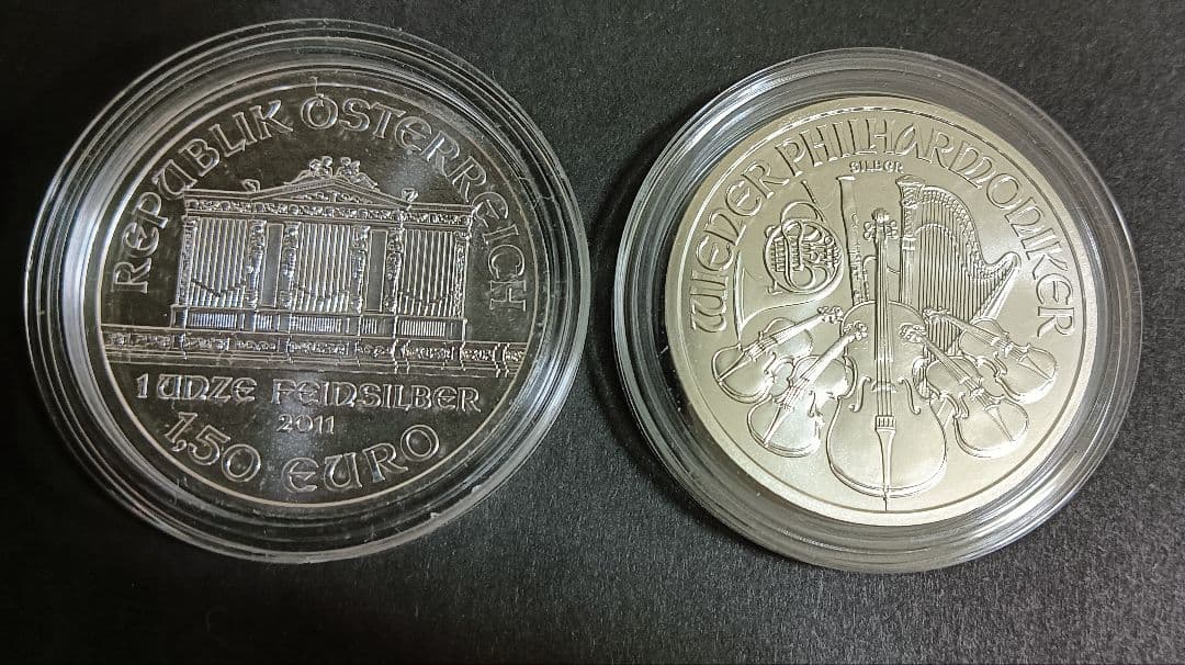☆☆ウィーン・ハーモニー銀貨(１oz)２枚セット☆☆カプセル入り