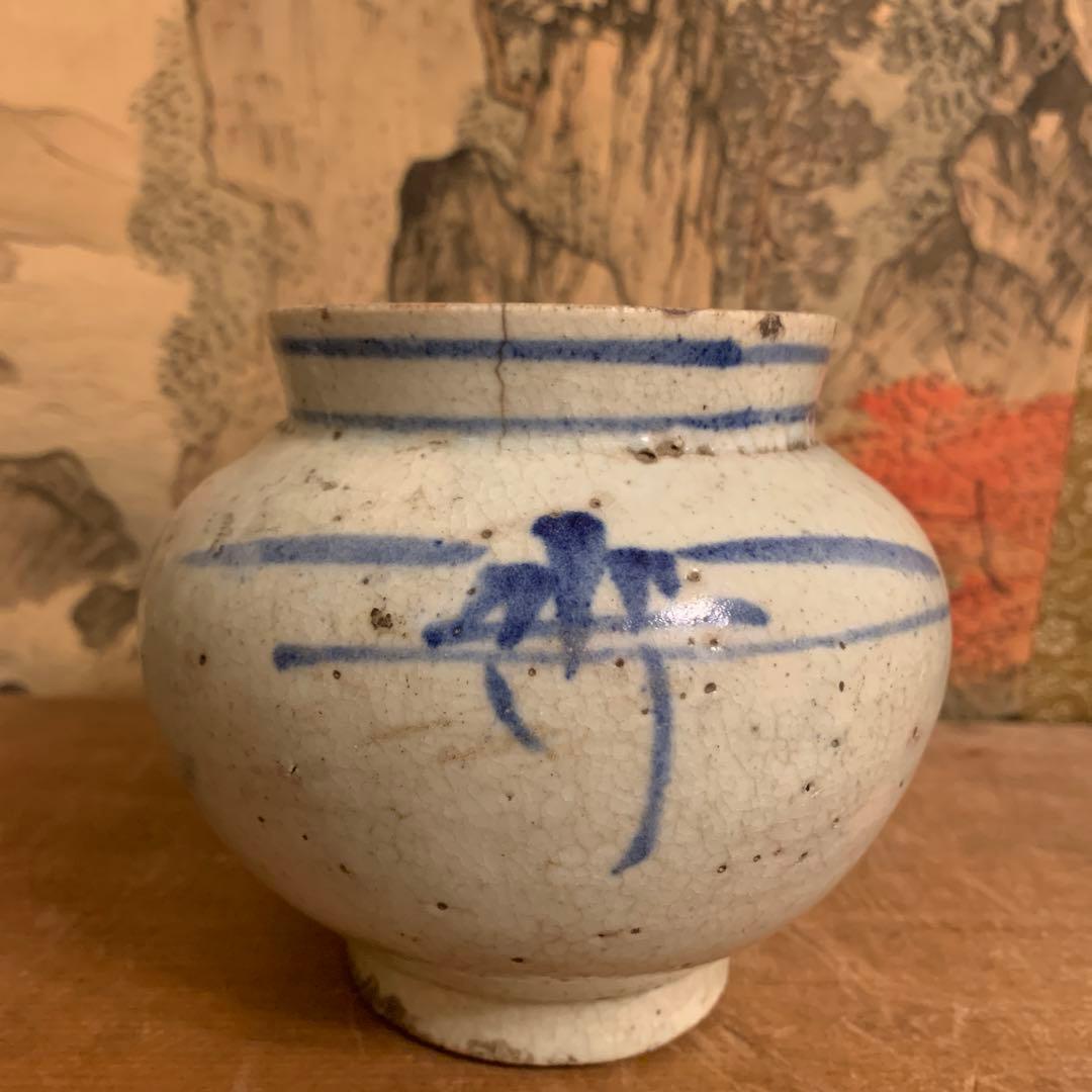 古美術   李朝   壺　古染付　アンティーク　250
