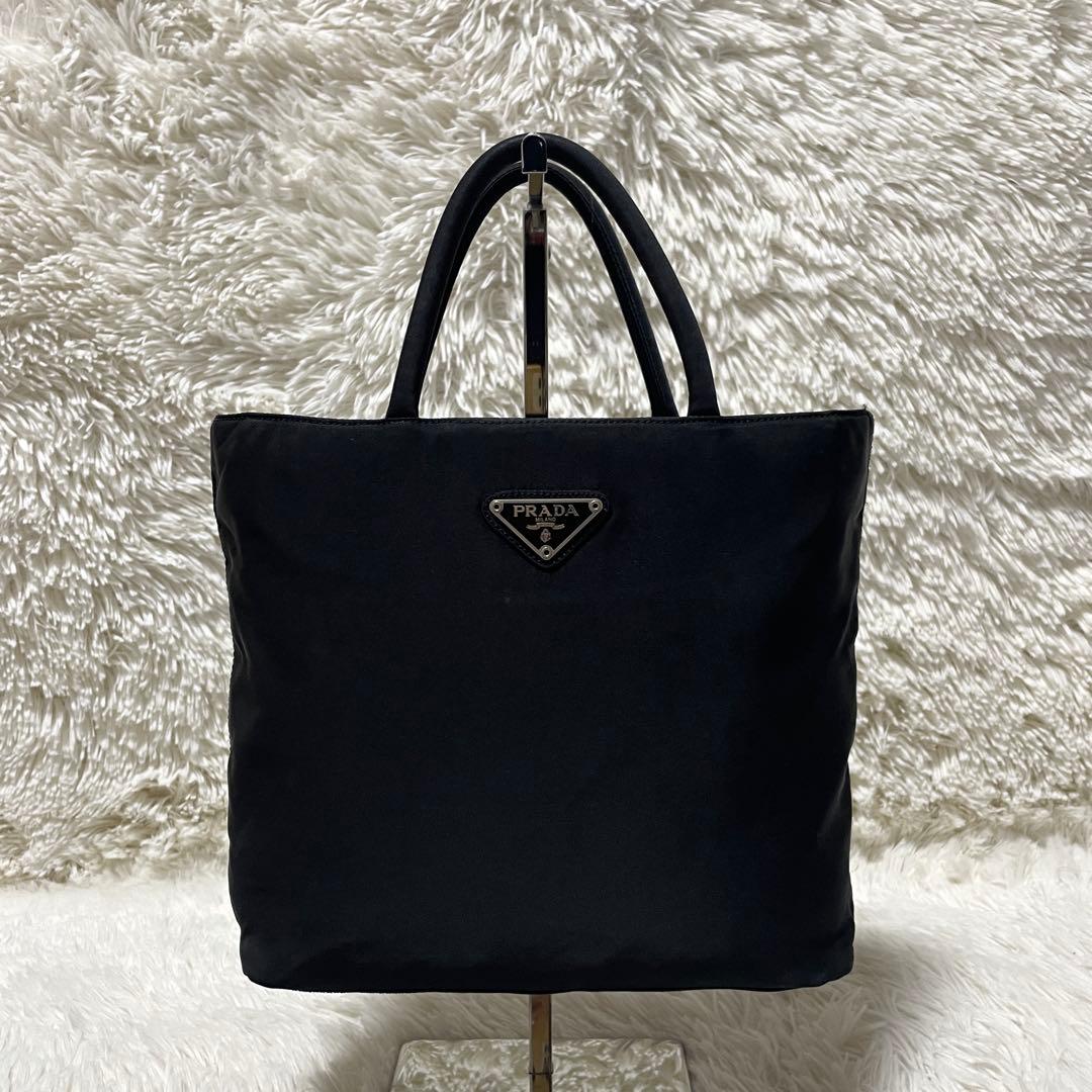 【美品】PRADA プラダ　ミニ　ハンドバッグ　トート　ナイロン　ブラック　黒