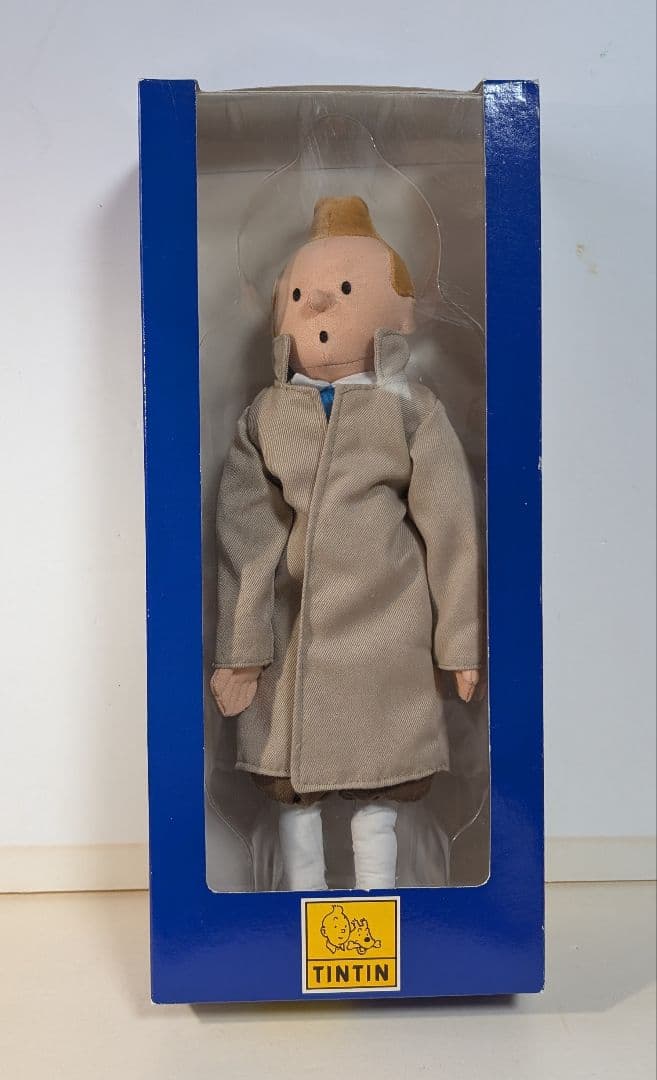 ビンテージ未使用TINTINタンタンの冒険人形ぬいぐるみトレンチコート約32cm
