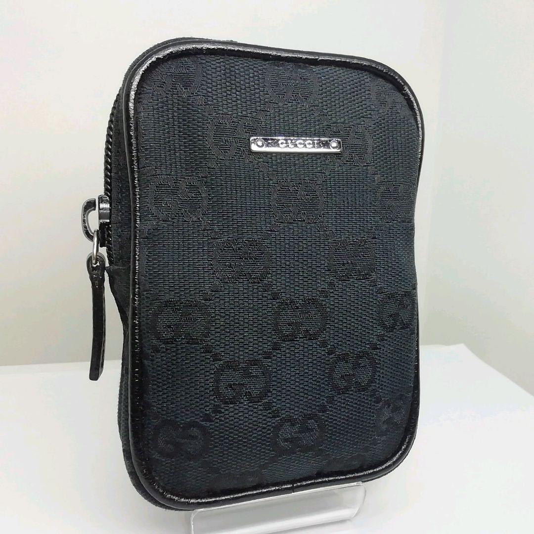GUCCI　グッチ　キャンバス ブラック シガレットケースポーチ　タバコ入れ