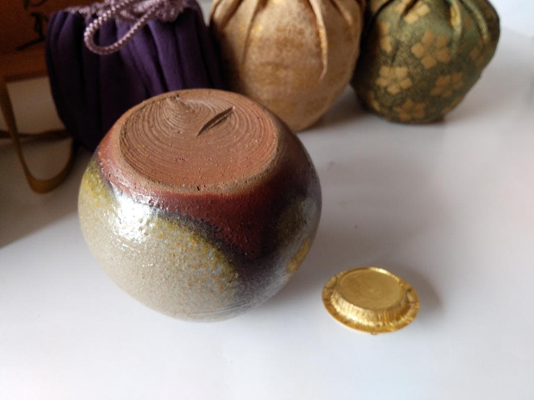 名工 岡安宮山人 茶入 立花大亀書付 常盤 仕覆 野田金襴 藤種純子 新品 です