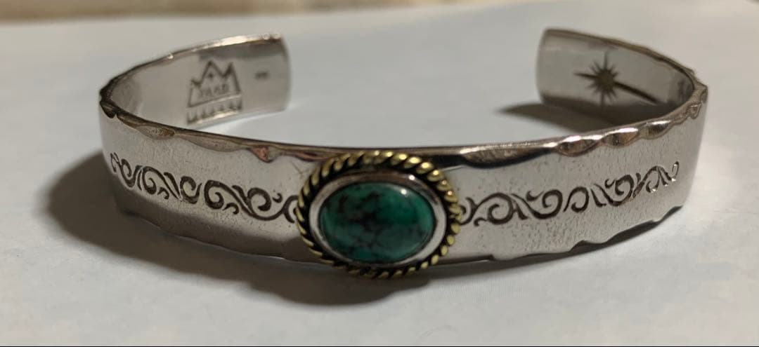 SAAD サード 金縄唐草模様ターコイズバングル