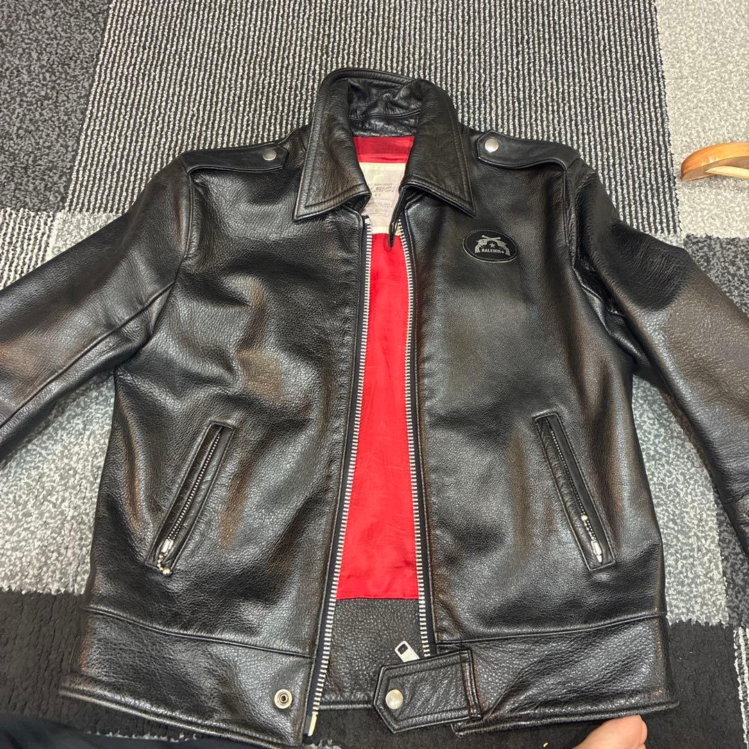 より‼️より値下げ‼️RALEIGH ブラックレザー シングルライダース 34