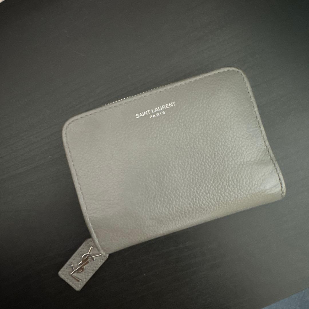 SAINT LAURENT グレー 二つ折り財布