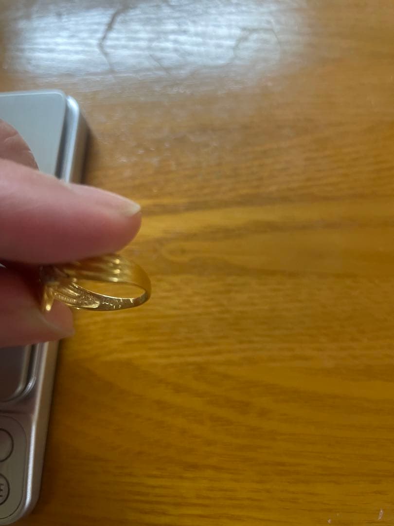 K18 プラチナ900リングウェーブデザイン