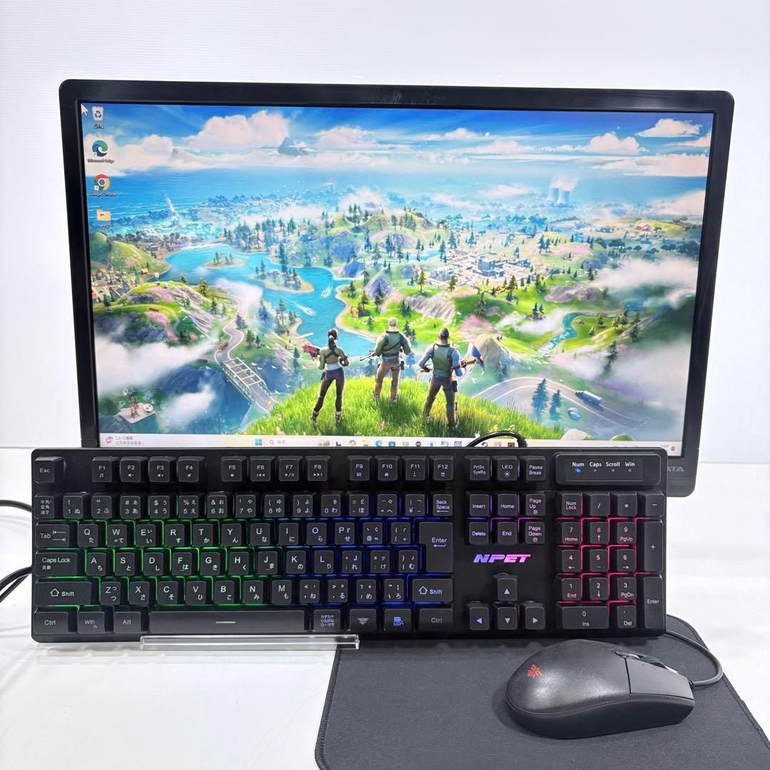 アイオーデータ22型フルHDモニター他 ゲーミングPC用の周辺機器4点セット