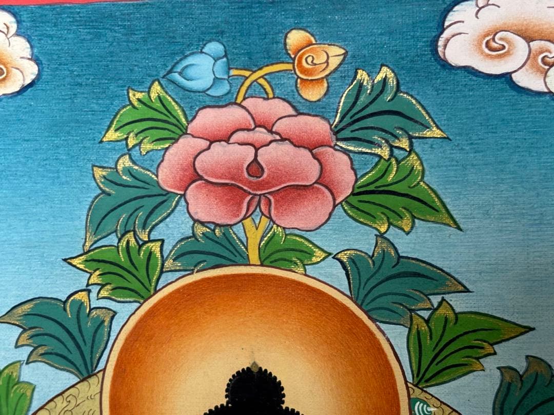 チベット仏教 曼荼羅 タンカ 肉筆コットンキャンパス手書き