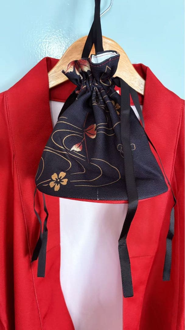 4️⃣着物 豪華 振袖 袋帯 作り帯 巾着バッグ 3点セット