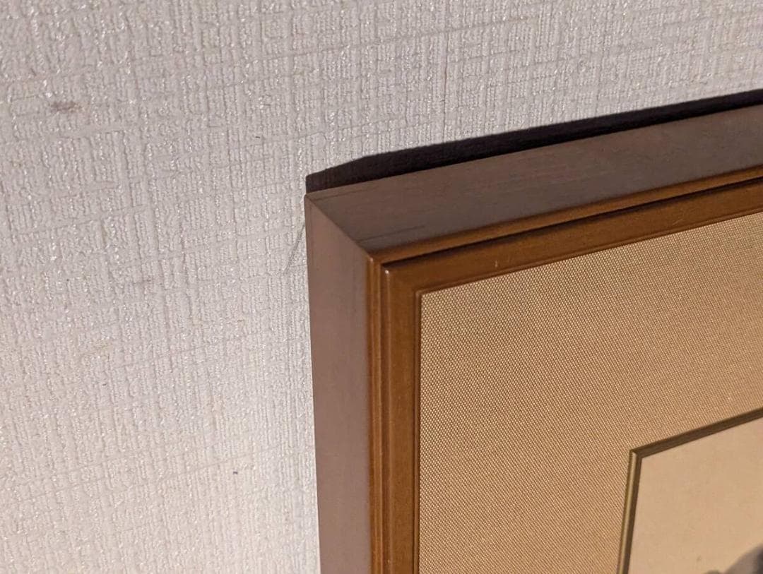 【真作】絵画　寺崎広業　日本画　石に鶺鴒図　墨一色の花鳥画　箱・黄袋入　X41