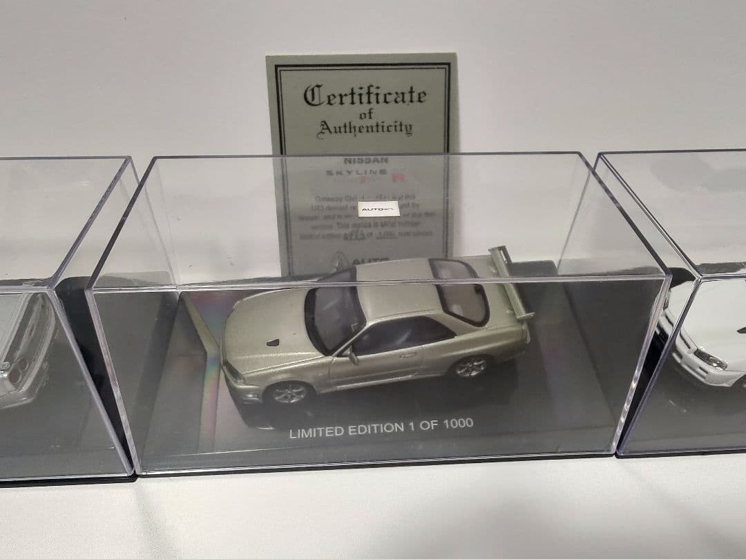 オートアート 1/43 スカイライン R34 GT-R ミニカー 3台セット