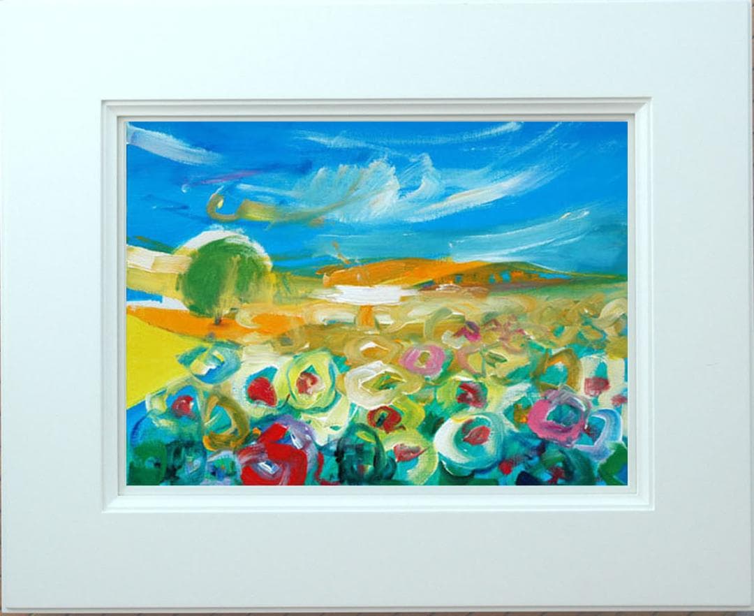 油絵 菅家令子 絵 絵画 インテリア 額付(白) uF6-050610 風景