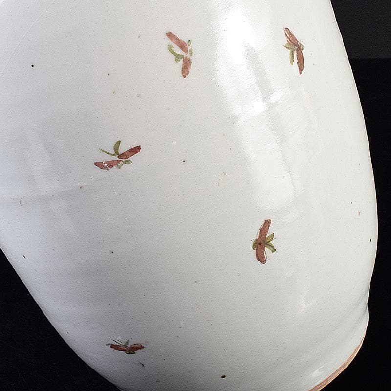 中国　粉彩花鳥文　双耳瓶　高さ約41cm　V　R7643F