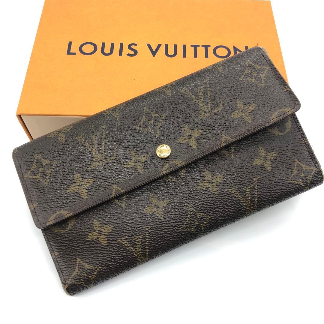 ルイヴィトン　インターナショナル　モノグラム　三つ折り財布　ブラウン