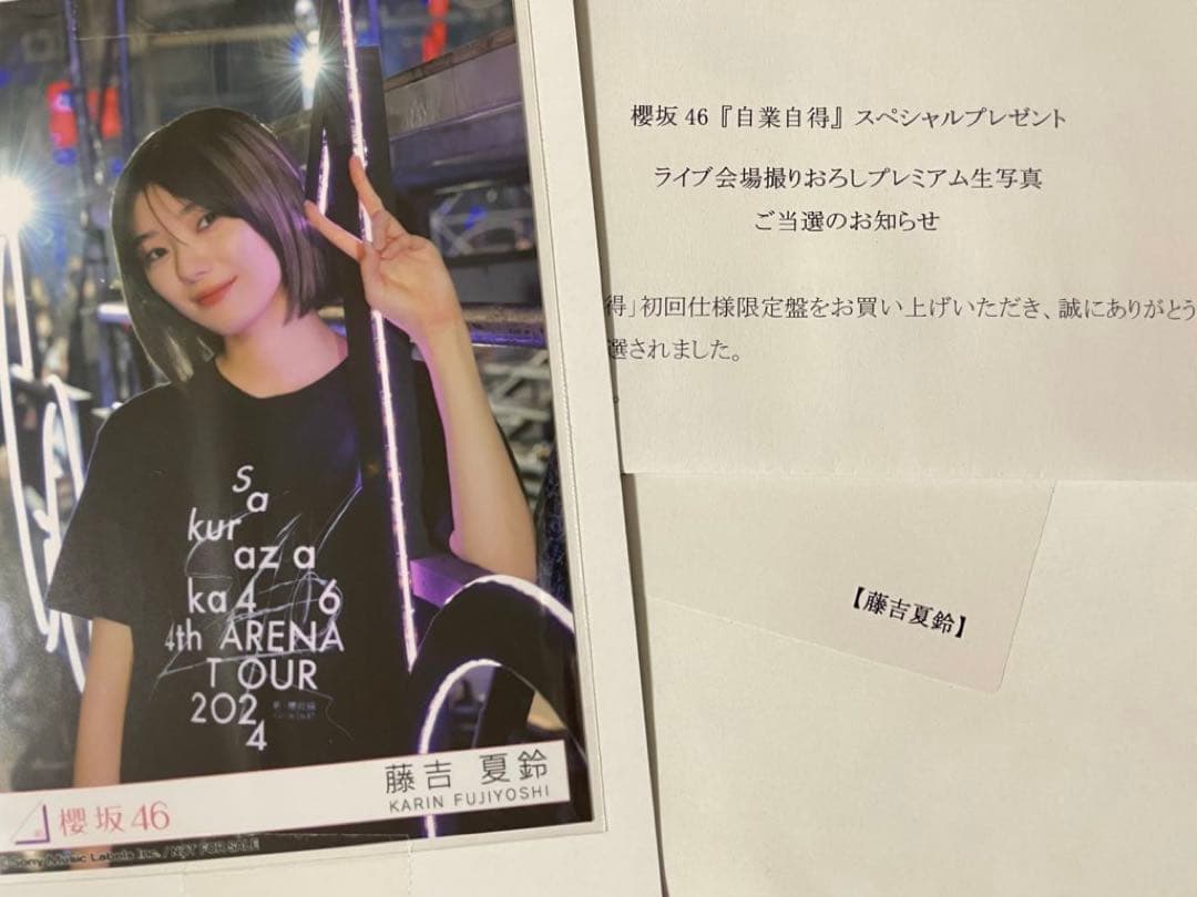 櫻坂46 藤吉夏鈴 東京ドーム ライブ会場撮りおろしプレミアム生写真